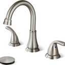 Widespread Bathroom Sink Faucet Deck Mounted 3 Hole 8 inch Bathroom Vanity Faucet 2 Handles Basin Mixer Tap with Pop up Drain,Brushed Nickel