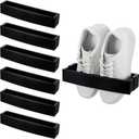 6 Pcs Adjustable Wall Mounted Shoes Rack with Sticky Hanging Strips, Plastic Shoes Holder Storage Organizer, Door Shoe Hangers