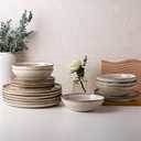 AmorArc Ceramic Dinnerware Sets,Handmade Reactive Glaze Stoneware Plates and Bowls Sets,Highly Scratch Resistant | Dishwasher & Microwave Safe Dishes Set,Service for 6 (18pc)