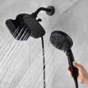Black Shower Heads with Handheld Spray Combo 2.5GPM: 10 Rainfall Shower Head & Detachable Shower Head, 9 Spray Settings Handheld Shower Head with ON/OFF Switch and 15-Stage Filter