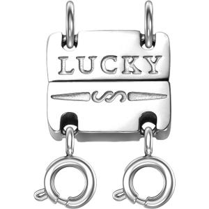 Dailyacc Lucky Necklace Layering Clasp 18K Gold and Silver Multiple Necklace Clasps for Layered Look Separator