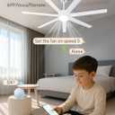 Minislak 62 inch Smart White Ceiling Fan with Light and Compatible with Alexa,6 Speed,3CCT,Quiet DC motor Indoor Oudoor Ceiling Fan for Living room or Patio