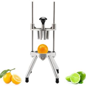Generic Commercial Lemon & Lime Wedge Slicer Cutter, 4 Wedges, Aluminium Alloy & Stainless Steel Blade, Lime Color