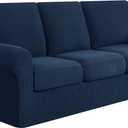 SUBRTEX 7 Pieces Stretch Sofa Slipcover Sets Couch Cover Sets Backrest Cushion Covers Furniture Protector Collection Set for Oversize Sofa Loveseat Chair Slip Covers(Large, Navy)