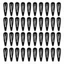 40 Pack Black 2 Inch Barrettes Women Metal Snap Hair Clips Accessories