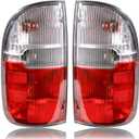 Tail Lights Assembly w/Blubs Compatible with 1995-2000 Toyota Tacoma,Rear Pair Left Driver and Right Passenge Side Taillights Replacement# TO2801116 8155004030 (Red/Clear Len)