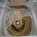 23 Inch Bathroom Vessel Sink with Waterfall Faucet and Pop-Up Drain Combo,Gold Ceramic Sink Bowl Modern Vessel Sink Above Counter Oval Bathroom Sink Basin