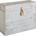 Wedding Card Box with Card Slit and Lock 12"X10"X4.5"- Gift Wishing Well Card Box for Weddings, Receptions, Birthdays, Graduations, Baby Showers, Honeymoon Funds (White)