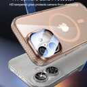 VOFATA [Upgraded Full Camera Protection] for iPhone 17 Case with Camera Cover Stand [Fit for MagSafe][10FT Mil-Grade Protection] Transparent Magnetic iPhone 17 Phone Case, Clear Gold