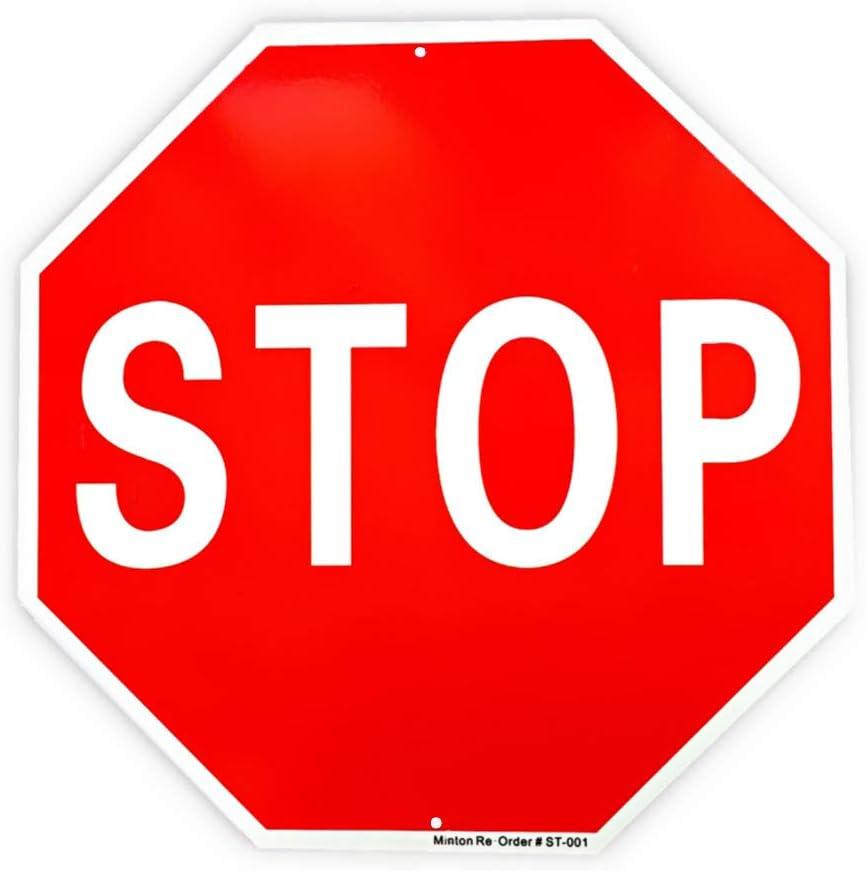 Stop Sign, 24 x 24 Inches Street Road Reflective Warning Signs, Rust Free Aluminum Sign, UV Protected and Weatherproof