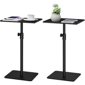 RCHYFEED Small Side Tables for Small Spaces, End Table Metal Side Table Set of 2, Height Adjustable 17-29.6 Inch Side Tables TV Tray Table for Couch, Sofa, Bedroom, Living Room, Indoor & Outdoor