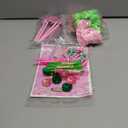 70Pcs Pink and Green Birthday Theme Party Favors, 10 Pack Glasses Star Broom Pens Bracelets Hair Bands Gift Goodie Bags Bubbles for Decor Decorations Supplies