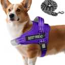 AUROTH Dog Harness and Leash Set, Soft Padded Service Dog Vest with 5.25FT Dog Leash, No Choke, Easy On Pet Vest, Adjustable Reflective No Pull Pet Vest Medium Sized Dog, Easy Walking and Training