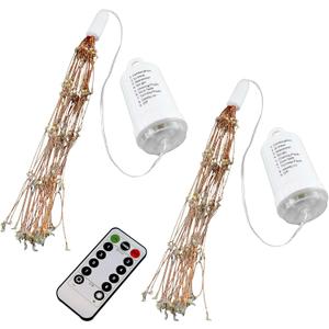 LumaBase Battery Operated Starburst Lights with Remote Control, Copper - Set of 2