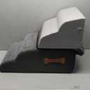 Dog Stairs 4 Steps for Small Dogs and Cats to Get on High Beds, Couch or Car, Pets Can Climb, Sit, Lie Down or Perch to Look Out Windows on The Spliceable Ramp, Provides Support, Grey19" H