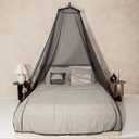 Black Mosquito Net for Single to King-Sized Beds 2 Openings or Fully-Enclosed Bed Canopy Conical Design for Decoration or Travel Free Bag & Hanging Kit for Easy Setup