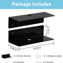 9 Inch Acrylic Floating Shelf No Drill Adhesive Wall Shelf Set of 4 for Funko Pop Storage, Floating Shelves Damage-Free Expand Wall Space for Living Room, Bathroom, Gaming Room, Office - Black