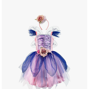 Fairy Costume Dress for Girls, Green Princess Flower Girl Dress, Tutu Dress with Headband and Wings