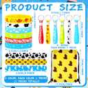 Ecally 60 Pcs Cartoon Party Favors Include 12 Cartoon Themed Silicone Stretch Wristbands 12 Silicone Key Chains 12 Drawstring Bags 24 Slap Bracelets for Birthday Party Decor