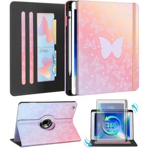 Kidcube for iPad Air 3rd Generation Case/Pro 10.5 Inch Case - Women Girls Kids Cute Rotating Stand Folio Cover with Pencil Holder & Card Slot Kawaii Butterfly Design Cover for iPad Pro 10.5''/Air 3rd