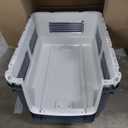 SportPet Designs Plastic Kennels Rolling Plastic Airline Approved Wire Door Travel Dog Crate, XXX-Large, Gray