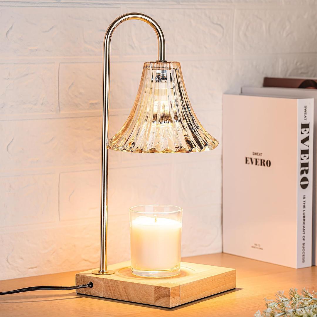 Marycele Candle Warmer Lamp with Timer, Candle Wax Warmer Flower Lamp Dimmable, Birthday Day Gifts for Mom Women, Home Fragrance Accessories for Dorm Room Decor