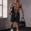 Men's Sweat Shorts Elastic Waist Drawstring 6'' Inseam Casual Gym Athletic Shorts with Pockets (S-3XL) (Black, XL)