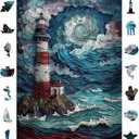 Crafthub Landscape Puzzle for Adults out of Quality Wood  A3 Lighthouse Puzzle with 272 Pieces  Jigsaw Puzzles with Unique Shapes  Family Games for Kids and Adults  15.4" x 10.9" (39.1cm x 27.6cm)