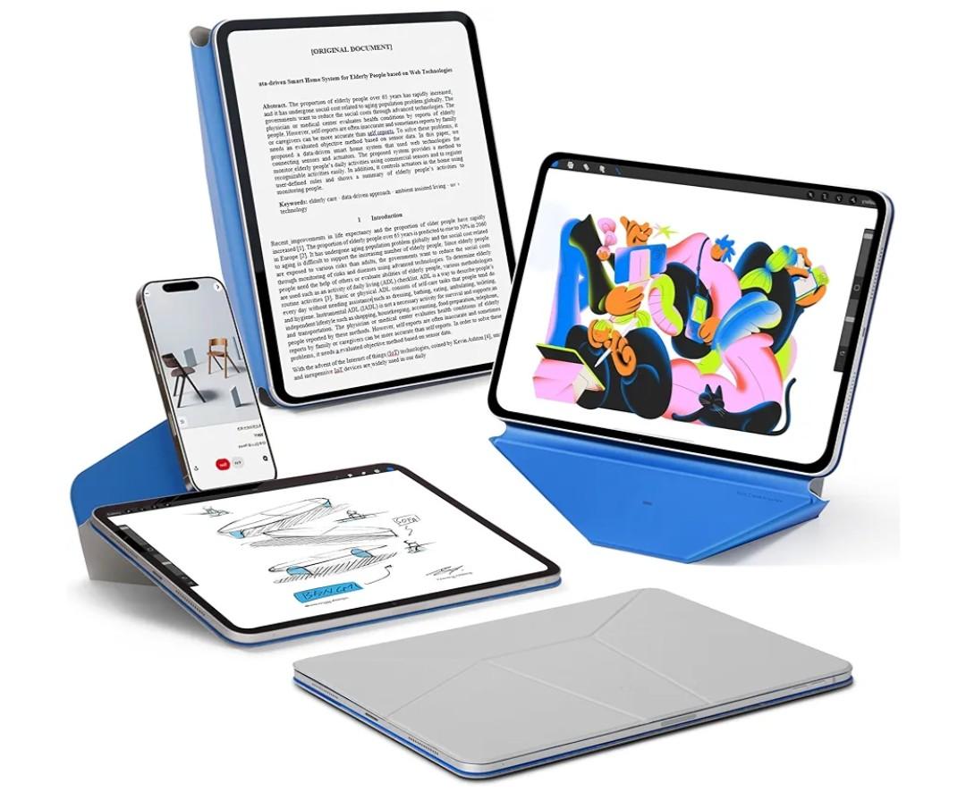 MOFT Dynamic Folio Case for iPad mini 7th A17 Pro 2024 & iPad mini 6th A15 2021, 8.3 Inch Slim Magnetic Stand Case with 20+ Viewing Angles, Auto Wake/Sleep, Ultra Thin, Cement x Sapphire