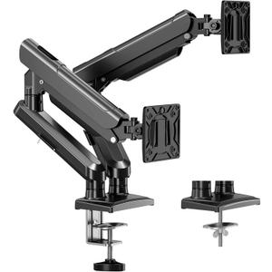 Dual Monitor Mount Fits 13 to 32 Inch Computer Screen, Dual Monitor Arm Hold up to 22lbs Each, Full Motion Monitor Desk Mounts for 2 Monitors, Gas Spring Monitor Stand, VESA Mount, Freelift Pro (Black)