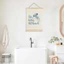 ignytiger Ocean Jellyfish Wall Art Decor, Life is Better at the Beach Coastal Dorm Decor, Summer Beach Poster Framed Wall Art for Bedroom Bathroom,12x16 Inch