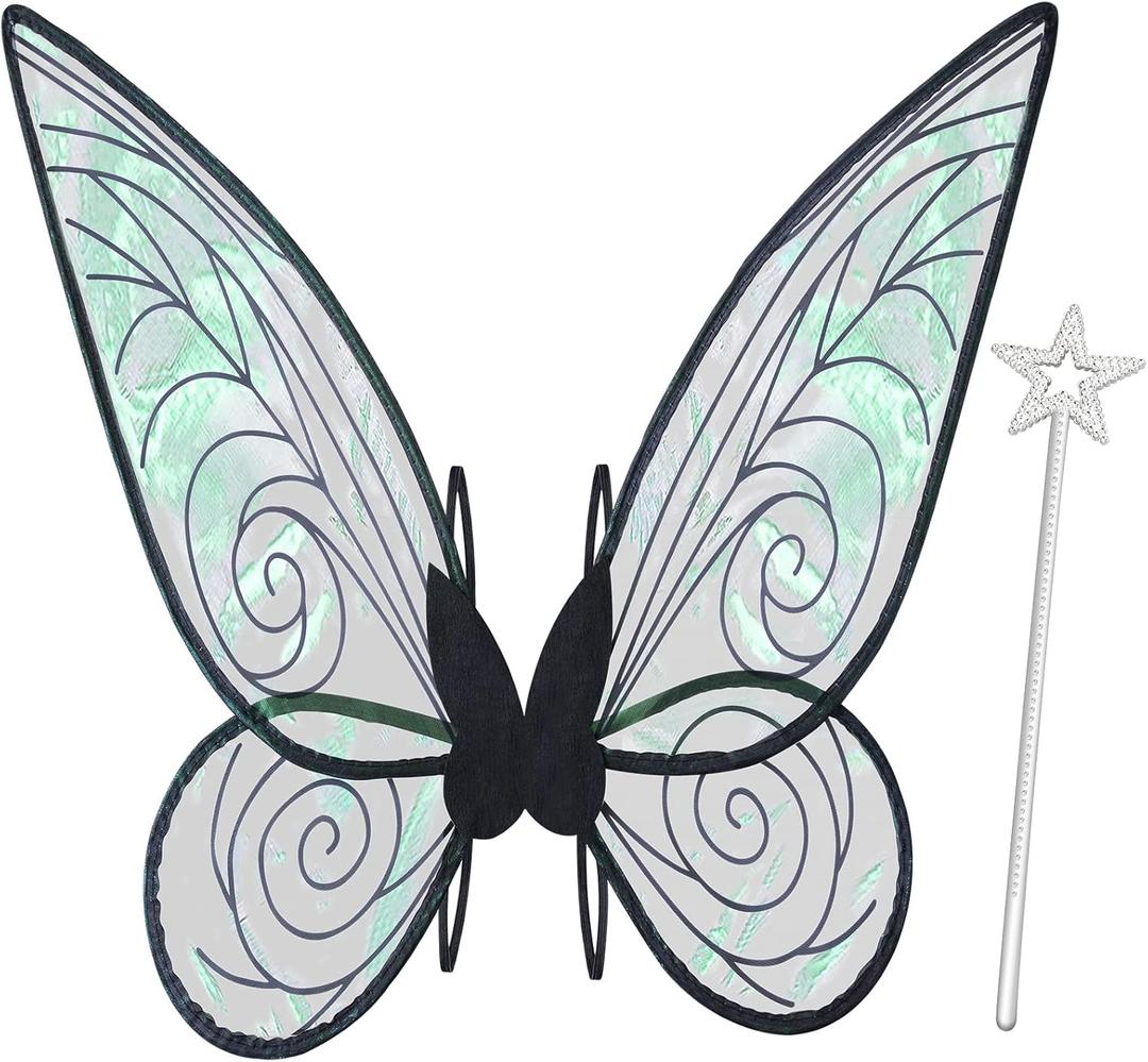 Fairy Wings for Adults,Butterfly Wings for Girls,Angel Wings,Fairy Costume for Women Halloween Dress Up Party Favor (Black)