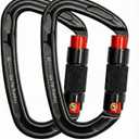 Auto Locking Carabiner Clips - 28KN (6172lbs) Heavy Duty Caribeaners 2PCS Large Carabiner Clip for KeychainsHammockCamping, Gym, Hiking, Outdoor Dog Leash