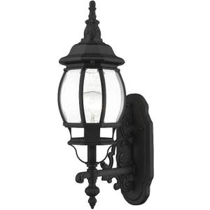 Livex Lighting 7520-04 Outdoor Wall Lantern with Clear Beveled Glass Shades, Black, 21" x 7" x 21"