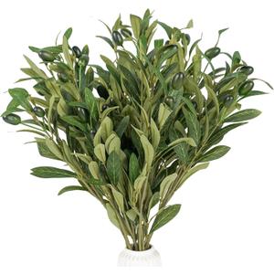 HomeKaren Olive Stems 6 Pcs 18 inch Artificial Olives Green Leaves Picks, Spring Branches Decor for Vase, Greenery Vase Filler Home Decoration Indoor