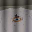 INAWLY Women's Eye Print Short Sleeve T-Shirt Graphic Tees Women Tops, Size M