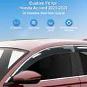 Sze Rain Guards for Honda Accord 2023-2026 LX EX-L Sport Touring Side Window Deflectors Anti-Rain Window Visors with Tape 304 Stainless Steel Trim All-Weather Protection Outside Channel-4pcs