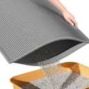 ESTHELLO Cat Litter Mat, Cat Litter Trapping Mat, Honeycomb Double Layer Design, Easy to Clean,Washable (24 x 15 Gray