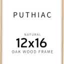 12x16 Oak Wood Picture Frame - Minimalist 12x16 Poster Frame, 12"x16" Picture Frame Wood, Natural Solid Wooden Picture Frames for Wall Art Photo and Prints (1 Pack, Beige)