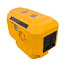 200W Portable Power Inverter Converts for Dewalt 20V Batteries to 230V AC & Dual USB/Type-C Outputs, Built-in 200LM Emergency LED Light for Camping/Blackouts, Compact & Lightweight