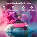 ELEMARA Licensed Lamborghini Ride On Car with Scissor Door,Electric car for Kids with Remote Control,12V Kids Car with Bluetooth,LED Light,MP3 Player and Wide Seat(Pink), Large
