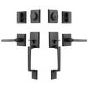 NeuType Front Door Handle Set Matte Black Double Door Handle Set with Dummy Heavy Duty Double Door Lock Set, with Single Cylinder Deadbolt and Lever Handle, Compatible with Right & Left Handed Doors