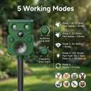 Ultrasonic Deer Repellent Devices 2 Packs , 2026 Upgrade Solar Animal Repeller with Motion Sensor & LED Lights, Waterproof Cat Deterrent Outdoor, Effective Repel Deer, Coyote, Raccoon, and Dog