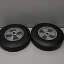 GICOOL 10" x 2.5" Flat-Free Solid Rubber Tire and Wheel 5/8" Axle Bore Hole, 2 1/4" Offset Hub, Replacement 4.10/3.50-4" for Hand Truck Dolly Trolley Garden Wagon Cart Generator, 2 Pack