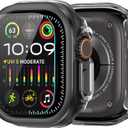 amBand Slim PC Case Screen Protector Cover for Apple Watch Ultra 2/Ultra 49mm Men Women, Protective Hard Bumper Thin Frame + 9H Tempered Glass Film, [Stylish] [Lightweight] [Waterproof], Black/Clear