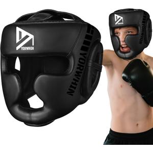 Youth Kids Boxing Headgear, MMA Training Sparring Safety Head Guard, Boxing Head Gear Helmet for Training Kickboxing Sparring Karate Taekwondo Muay Thai, Size Small