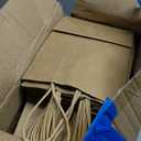 qiqee 200-Packs Brown Paper Gift Bags with Handles Bulk 8.3"x6"x3.15" Small Size Paper Bags Multiple Uses