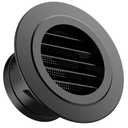 Hon&Guan Soffit Vents 4 Inch, Round Exhaust Air Vent Cover with Built-in Fly Screen for Bathroom Kithchen Office Home, Black