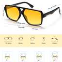 SOJOS Retro Oversized Square Polarized Sunglasses for Women and Men Vintage Shades Classic Large Sun Glasses SJ2618 (Black/Yellow)