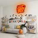 NEONLOVE Halloween Neon Sign Halloween Gifts Pumpkin Neon Signs for Wall Decor Orange LED Lights for Party Bar Shop Man Cave Club Teen Boy Girls Bedroom Room Decoration Gifts